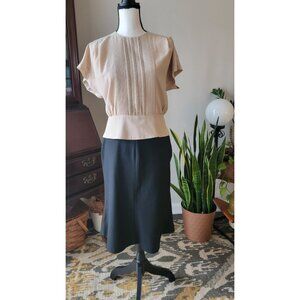 Black Midi Pencil Skirt The Limited Size 4 Side Zip Stretch Material